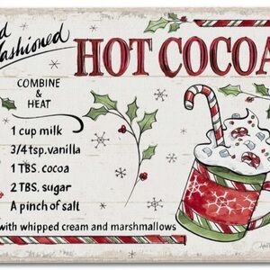 Festive Red and Green Hot Cocoa Sign